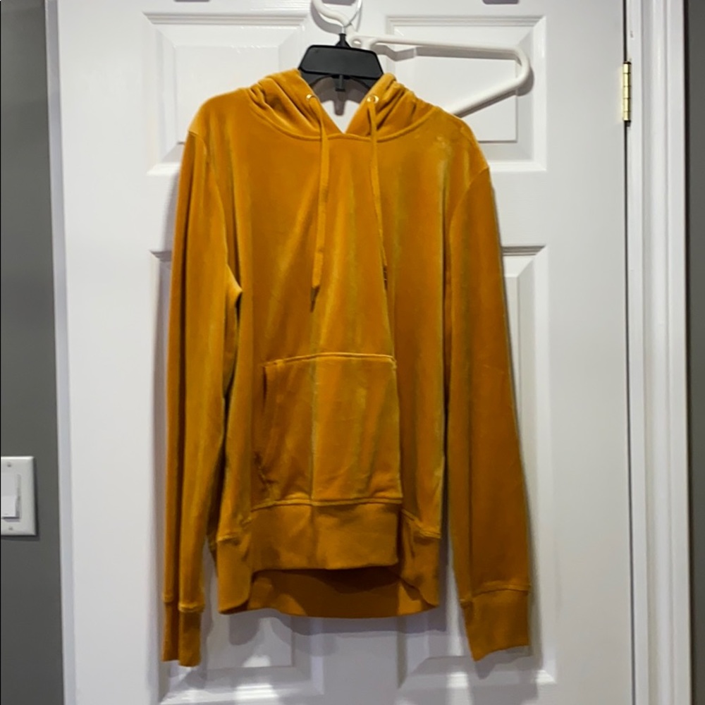 yellow velvet sweater